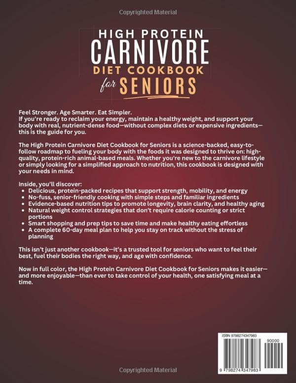 High Protein Carnivore Diet Cookbook for Seniors: Boost Energy, Support Longevity & Control Weight - Your Complete Science-Backed Guide with Simple, Delicious Meals Anyone Can Make! Paperback – November 13, 2025 - Image 3