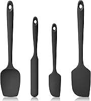 Vista 13 de espátulas resistentes al calor de 600ºF, juego de raspadores de silicona sin costuras para cocina de alta temperatura, aptas para alimentos