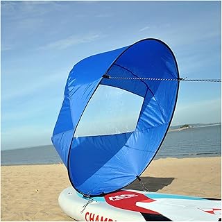 42In Sail Foldable Kayak Boat Wind Sail, Paddle Board Sailing Canoe Stroke Paddle Rowing Boats Wind Clear Window (Color : Blu)