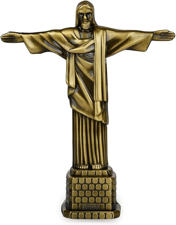 DS. DISTINCTIVE STYLE Metallic Statue of Jesus Figurine 7 Inch Christian Statue Model Bronze Jesus Statues for Home Decoration