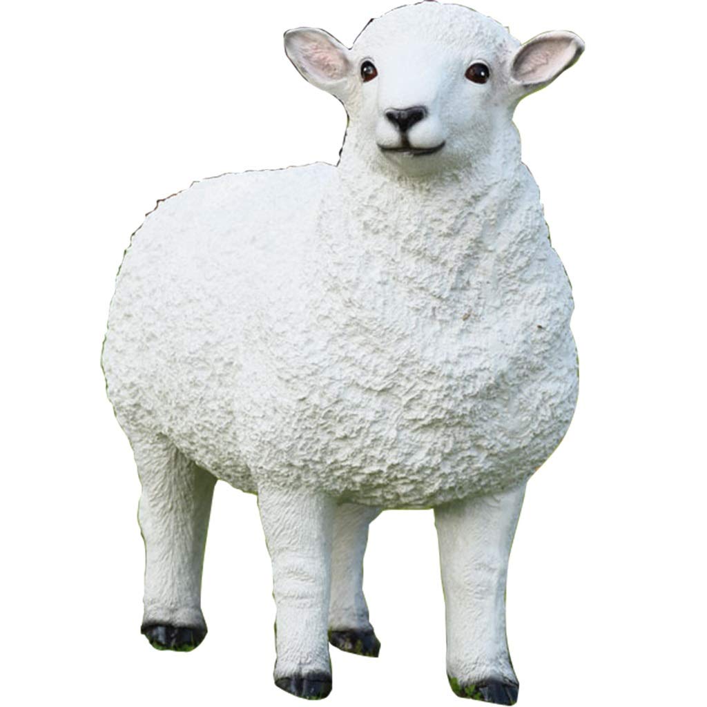 MNUvxzaewf Garden Sculpture & Statues, Yard Art Large Size Outdoor Cute Sheep in Kindergarten Ornament Fashion Simulation(76 * 36 * 61cm)