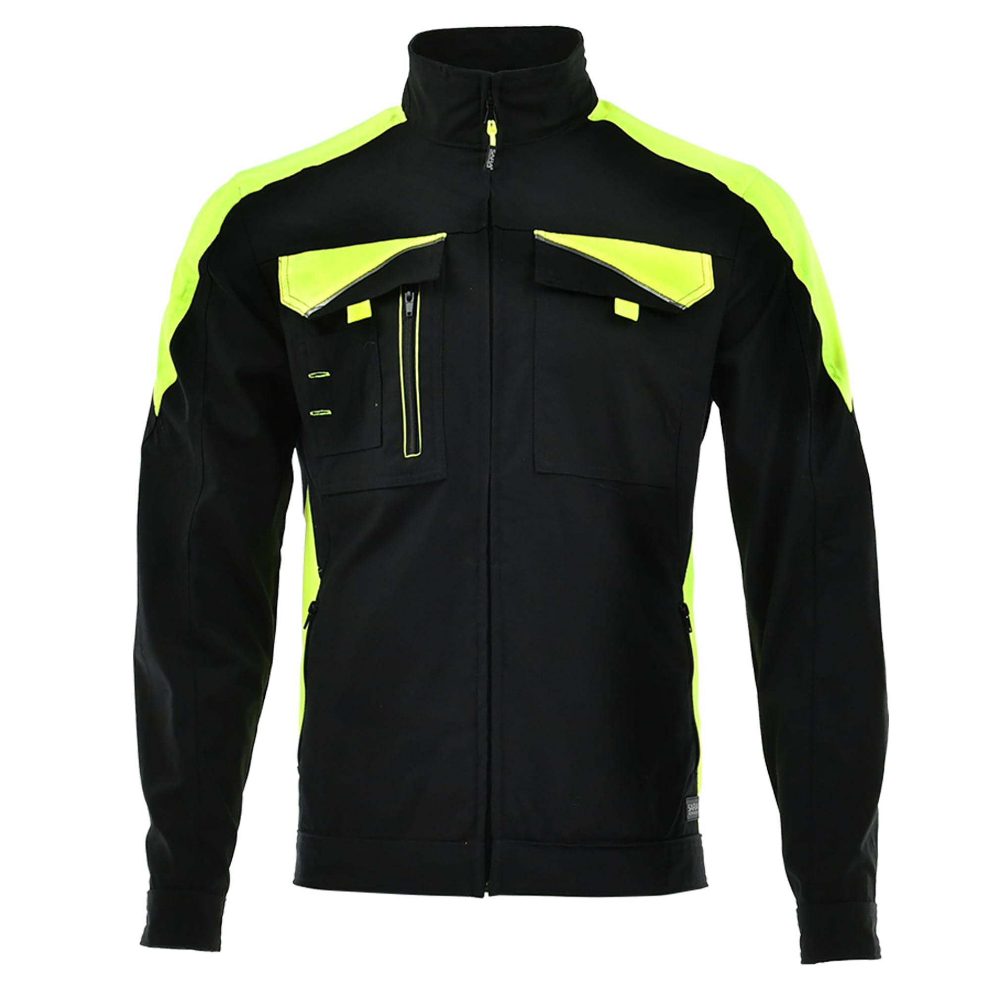 SARA Arbeitsjacke Herren - Arbeitskleidung Herren mit Stretch - Multifunktionale Bundjacke mit Reflektierenden Elementen - Arbeitsbundjacke für alle Jahreszeiten Gr.46-64