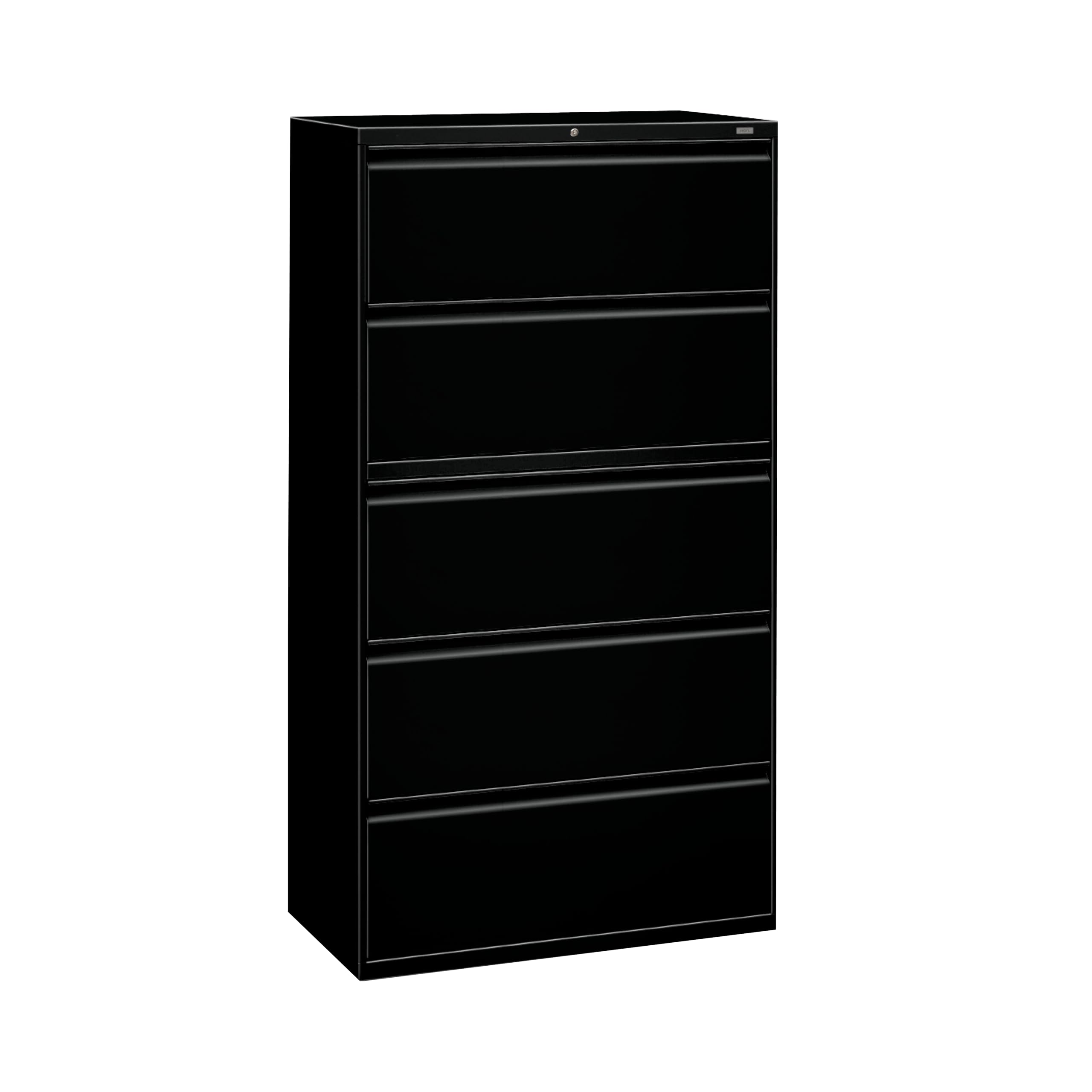 HON 5 Drawer Lateral File Cabinet with Lock, Metal Filing Cabinets for Offices, Adjustable Hangrails for A4, Legal, Letter Files, 21.31" Deep, Putty