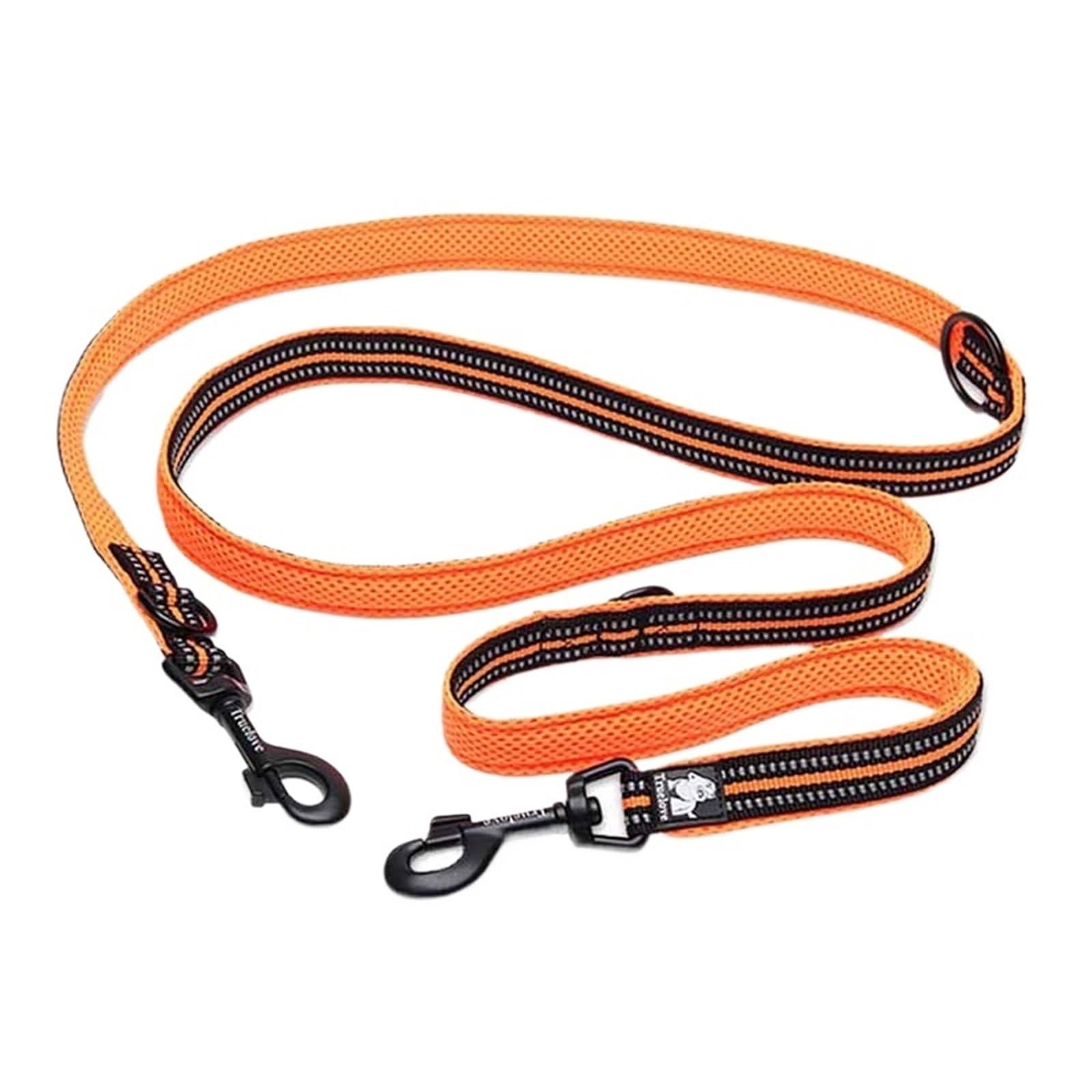 Correa de Tiro para Perro Cinturón de Nailon 7 en 1 for Perros con Manos Libres for pasear, Doble Gancho, Multifuncional, for Entrenamiento(Orange,L)