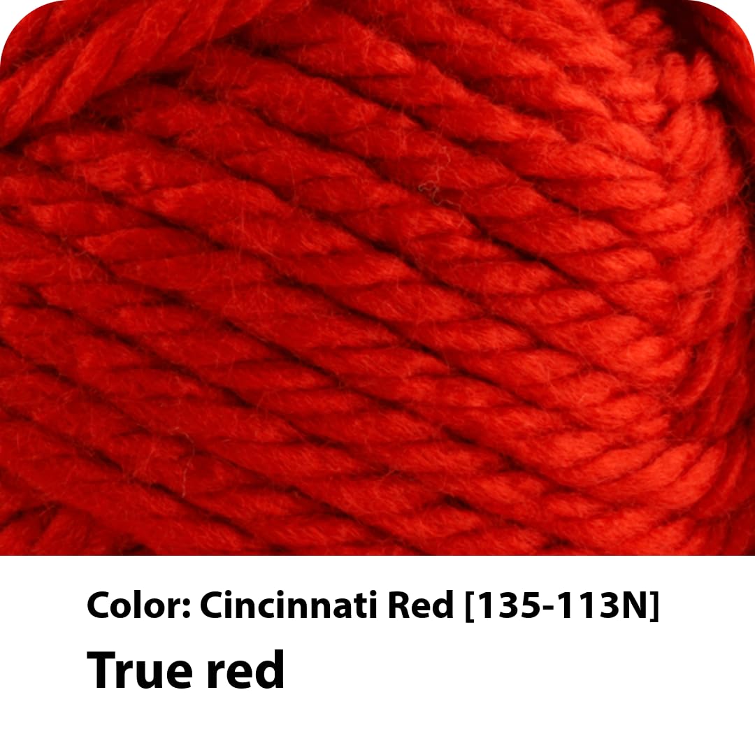 Lion Brand Yarn Hometown Yarn, Bulky Yarn for Knitting and Crocheting, Cincinnati Red, 192 Foot (Pack of 1)