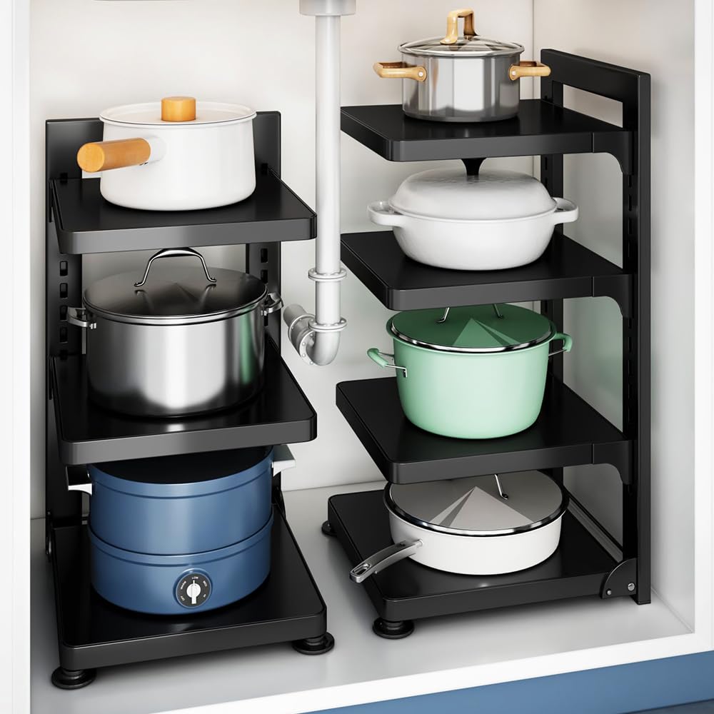 Pots And Pans Romatia Under-Cabinet Pot Rack Adjustable