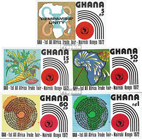 Prophila Collection Ghana Michel.-No..: 453B-457B (Completa Edizione) 1972 Leale (Francobolli per i Collezionisti) Piante / Funghi