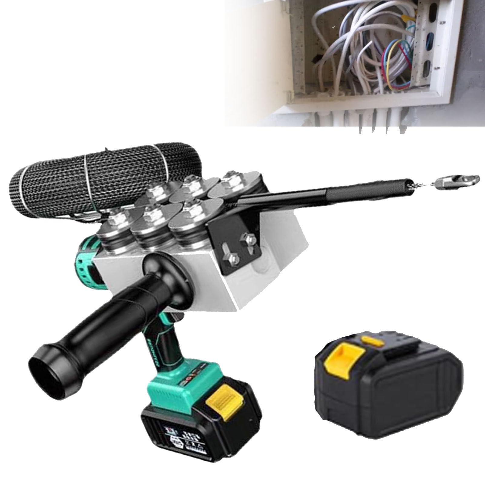 Extractor de cables automático portátil para desbloquear conductos obstruidos en paredes sin romper
