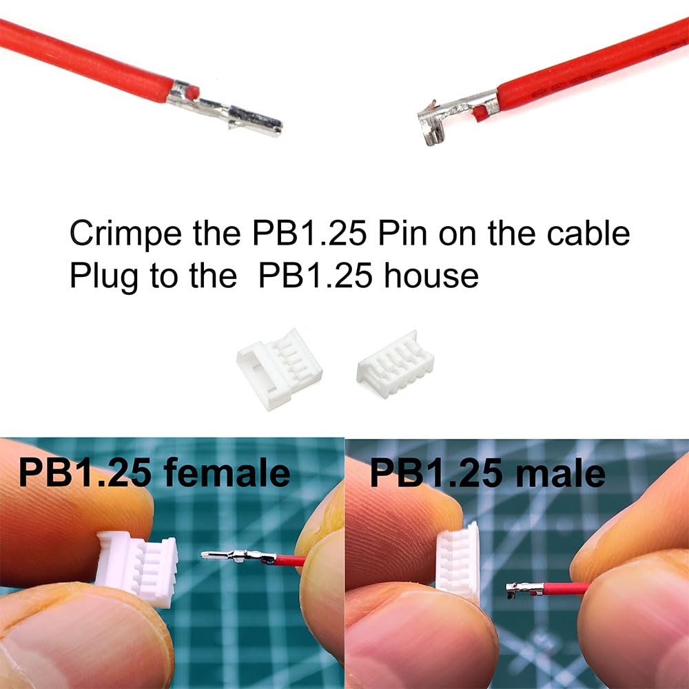 Adafruit 1,25 mm pitch 6-pins kabel 20 cm lang 1:1 kabel