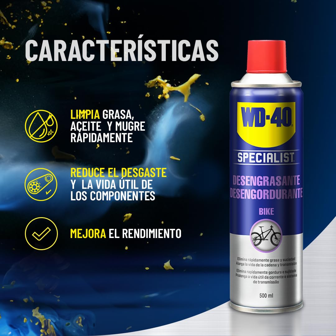 WD-40 BIKE - Desengrasante Cadenas Bicicleta-Spray 500ml