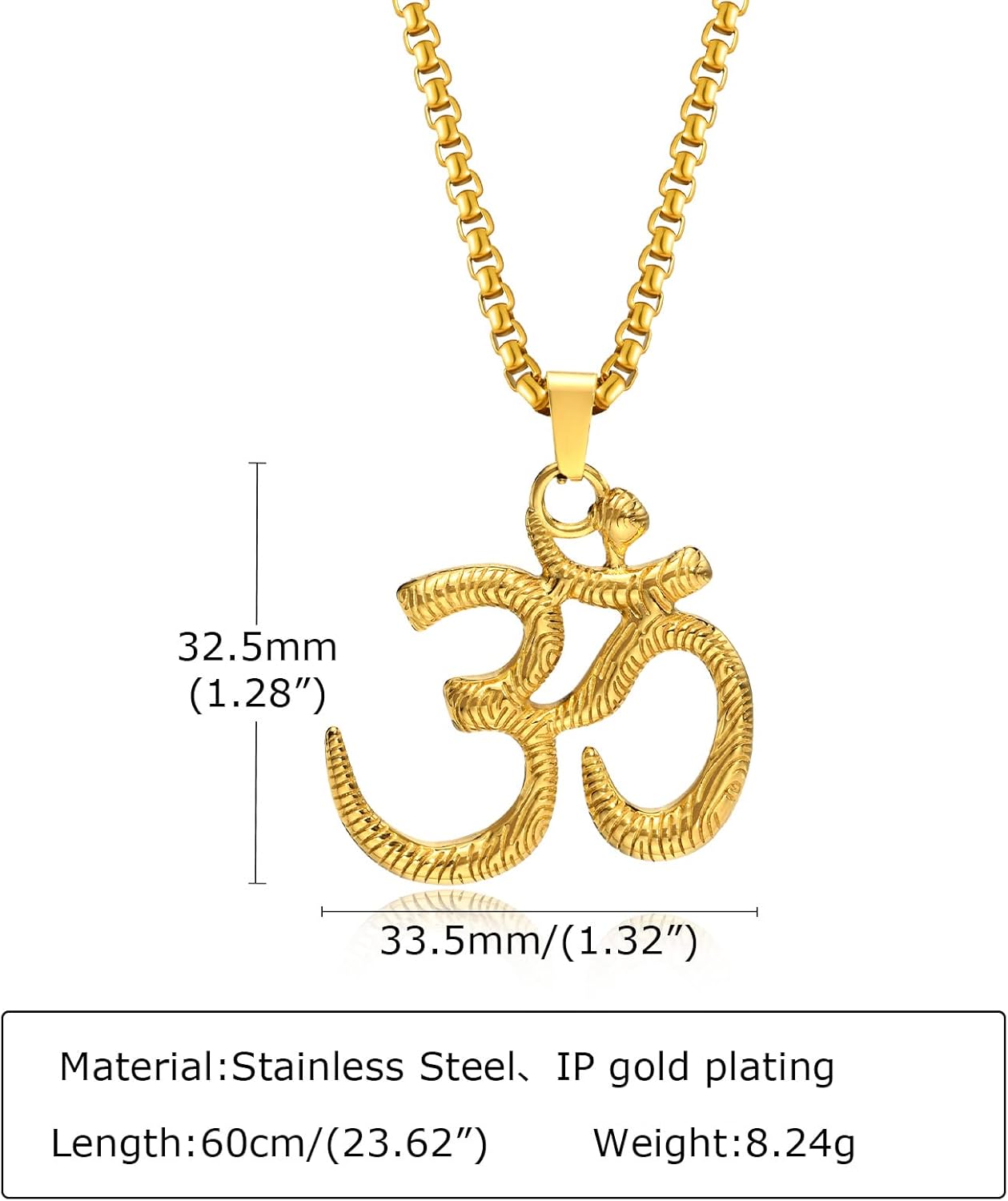 VNOX Om Yoga Pendant Necklace - Hindu Spiritual Amulet Jewelry with Sanskrit Symbol Om Aum Ohm/Lotus Pendant - Image 6
