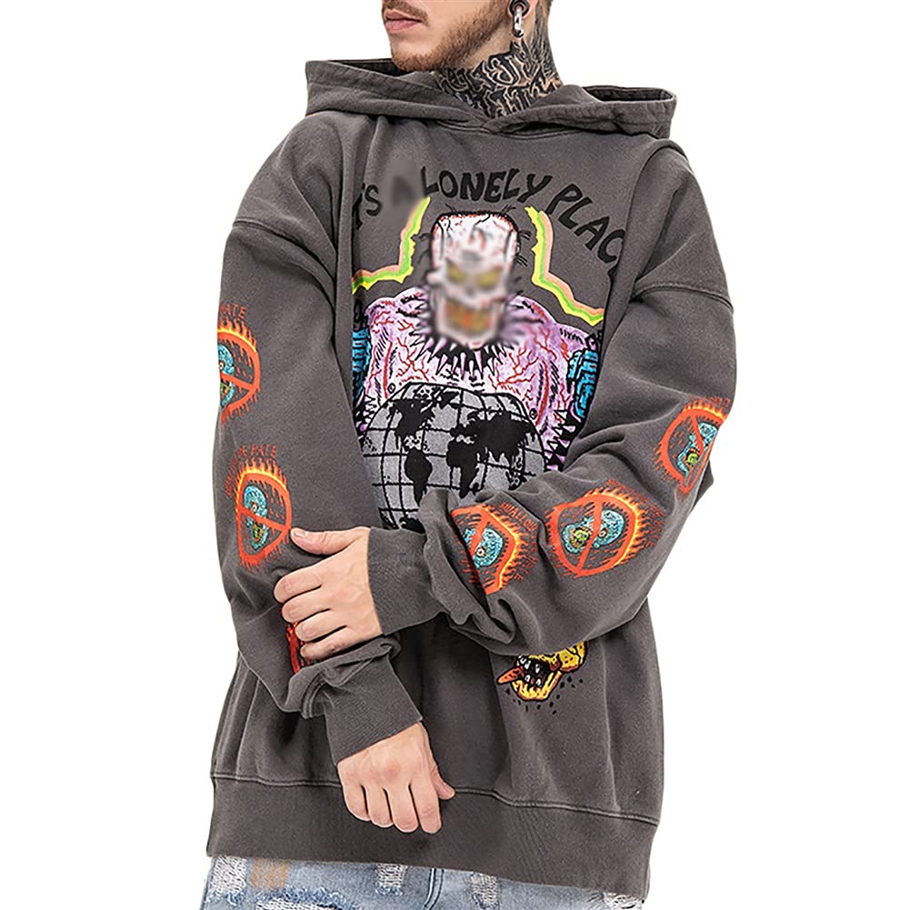 G&F Kanye Uomini Felpa con Cappuccio Hip-Hop Rapper Maglione per Fan Manica Lunga Maglioni