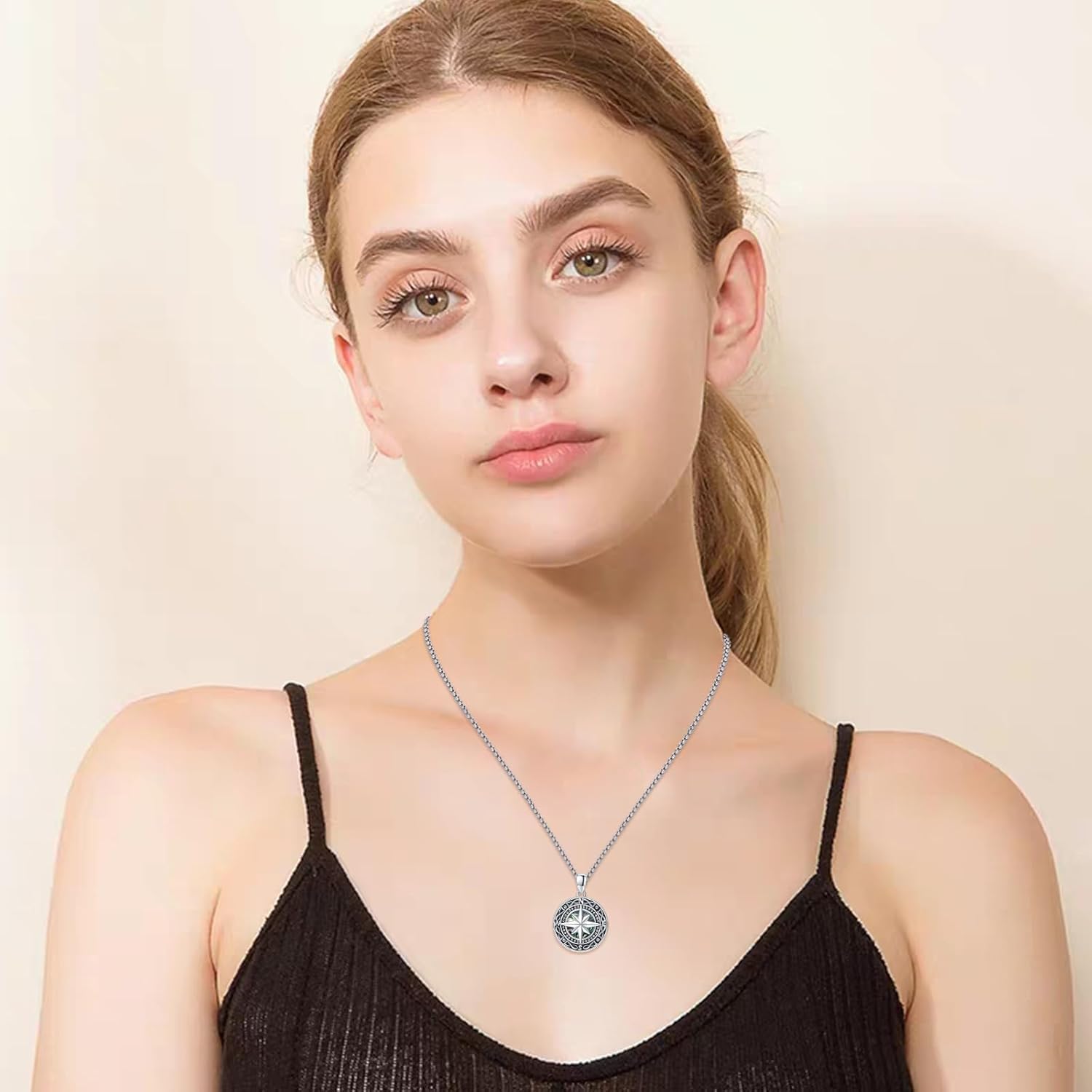 Compass Necklace for Women 925 Sterling Silver Celtic Compass Necklace Abalone Shell Graduation Jewelry for Women Men - Image 4