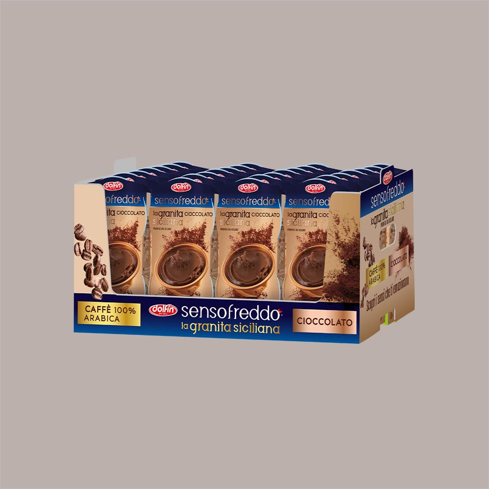 Granita Siciliana Gusto Cioccolato Senso Freddo Pronta da Gelare Dolfin, 12 Pz da 100 ml