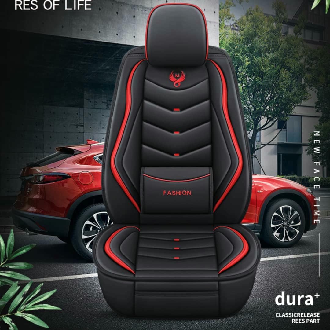 Sitzbezüge Auto Autositzbezüge Universal Set für SEAT Leon SC Cupra 300(5F)/Leon ST Cupra 300(5F)/Leon ST Ecomotive(5F) Auto Zubehör,Schwarz-Weiß-Luxus