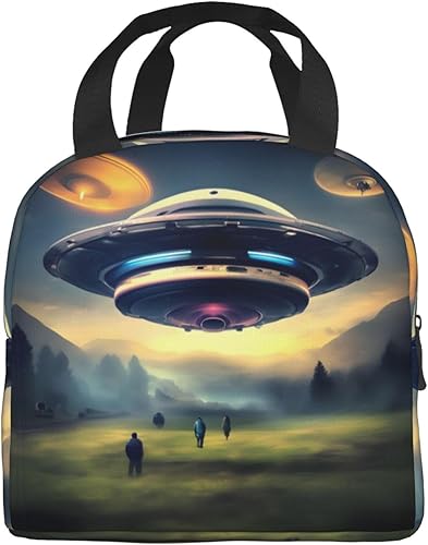 Miniatura 3 de Ufo Landing - Bolsa de comida para viajes, trabajo, picnic, lonchera, bolsa de almuerzo, bolsa de almuerzo aislada reutilizable,