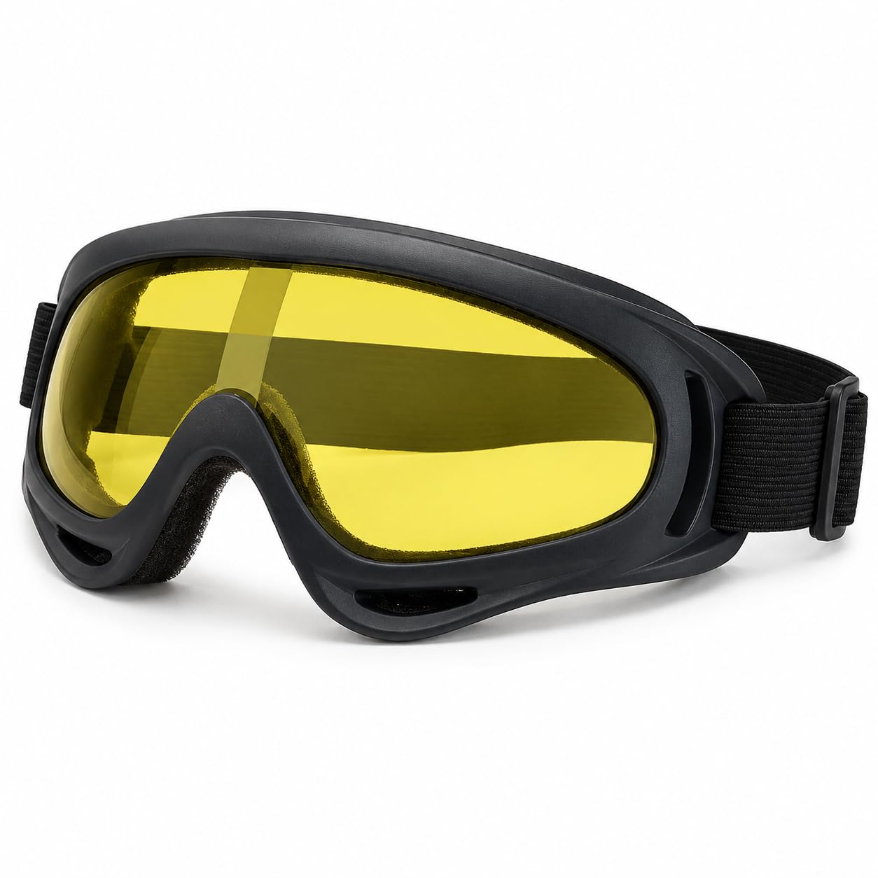 TA Motorcycle Riding Goggles with Yellow Lens, Adjustable Strap Biker Goggles with Black Frame, Wind Dust Protection Eyewear for Bike, Scooter, Cycling and Outdoor Use-image-45