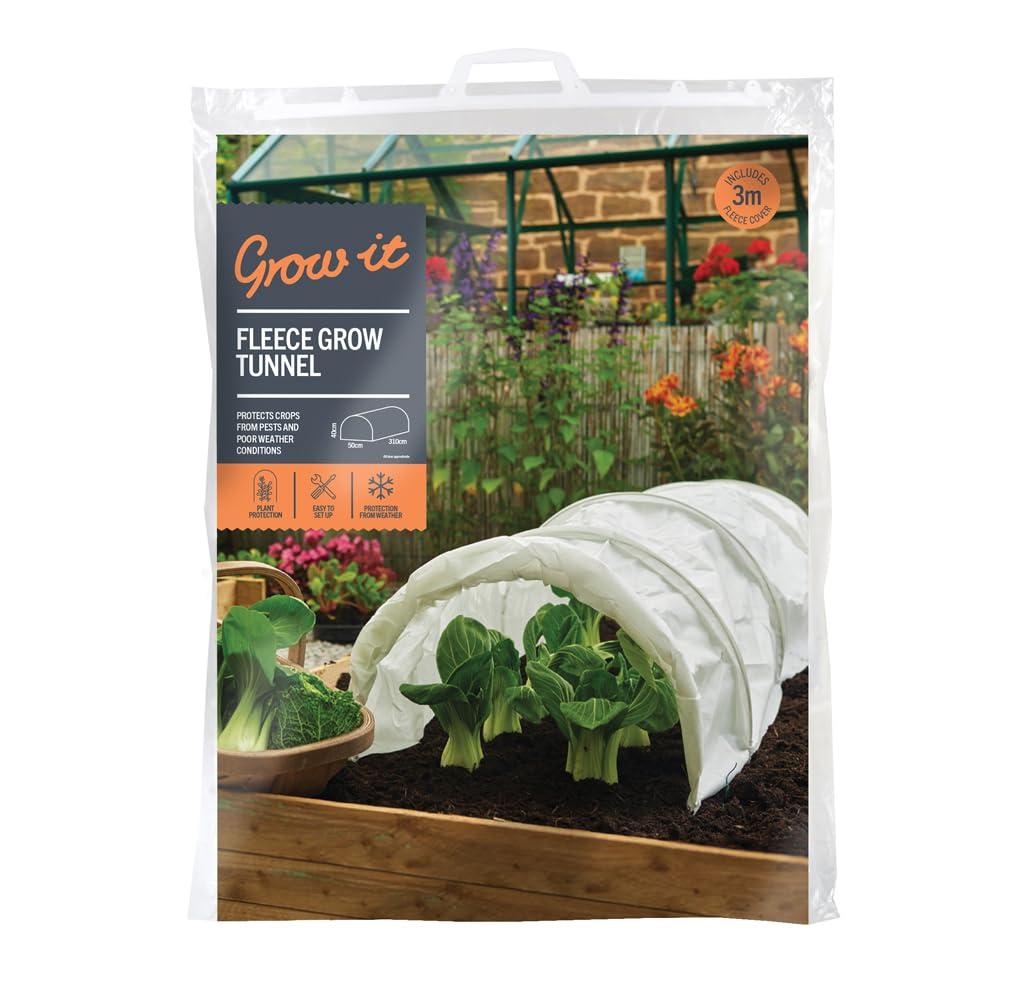 Grow It Fleece Grow Tunnel, 67 x 28 x 7 cm, White