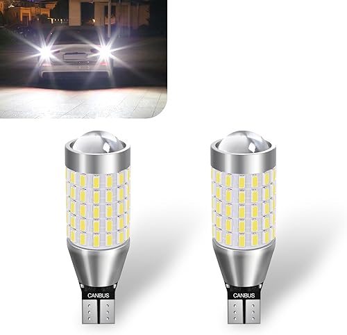 2 luces LED de marcha atrás para automóvil, 3014-87WFPC 360 grados luminosas modificadas de alto brillo luz trasera de respaldo, potente bombilla de