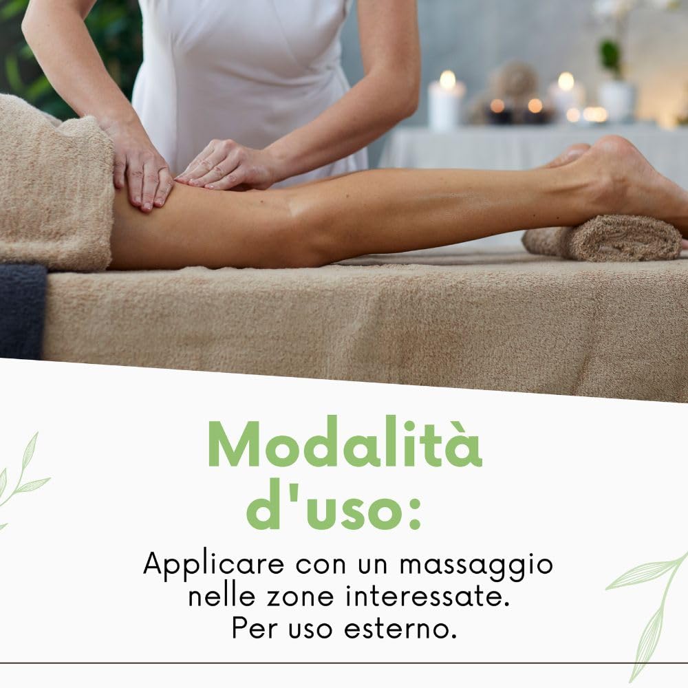 Olio da Massaggio Anticellulite Professionale per Trattamenti Tonificanti Contro gli Inestetismi Cutanei, Ingredienti Naturali e Made in Italy (500 ml)