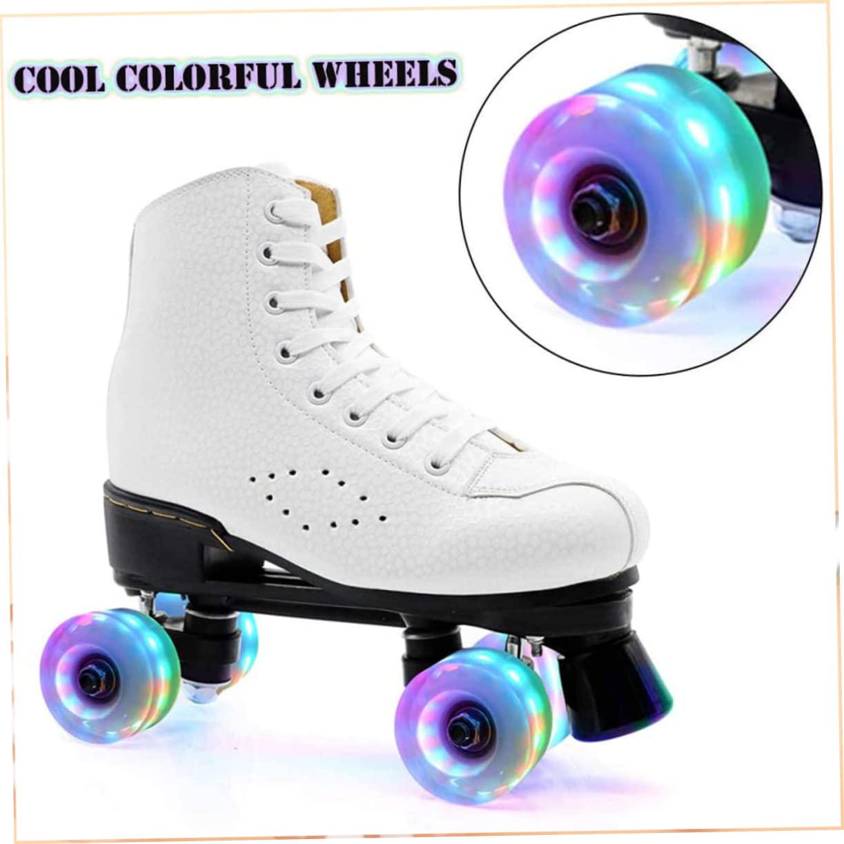 TOYANDONA 1Set Glowing Roller Skating Wheels Double Row Light Up Skates Accessories Durable PU Material for Use for Adults Asphalt