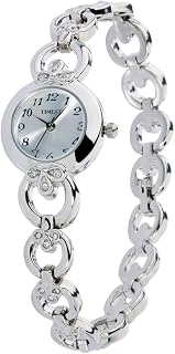 TIME100 rundes Zifferblatt Damenuhr Edelstahl Armbanduhr mit Hakenschloss Quarz Analog Schwarz #W50053L