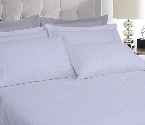 Miniatura 2 de Threadmill Home Linen Bedding - Juego de sábanas de 300 hilos, 100 % algodón, juego de cama de lujo, 4 piezas, tejido de satén suave, color blanco,