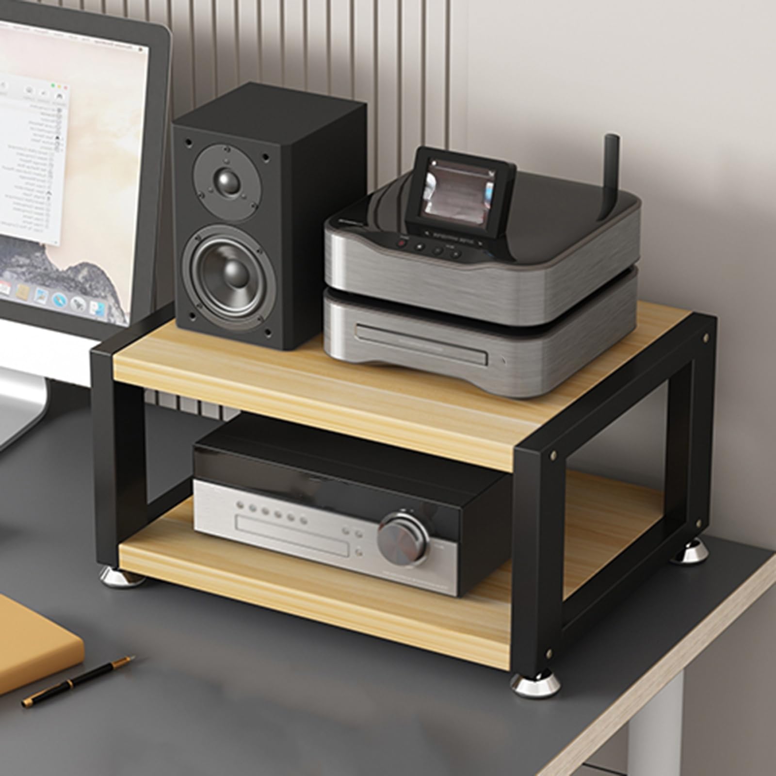 Mini torre de audio de escritorio y soporte multimedia para reproductor de CD 1