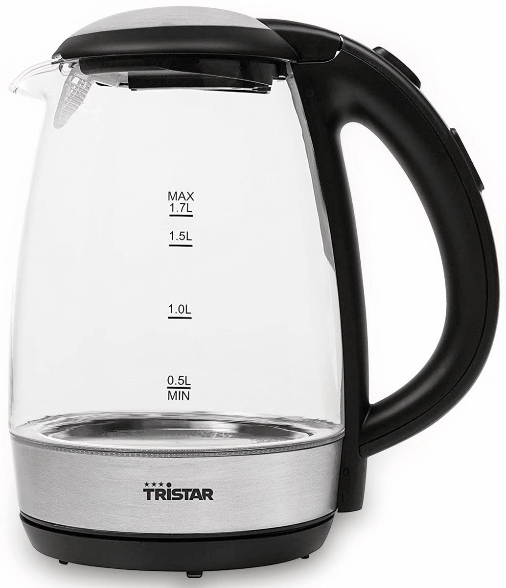Tristar WK-3502 Bollitore, Vetro di Alta Qualità, 1,7 L, 2200 W, Nero