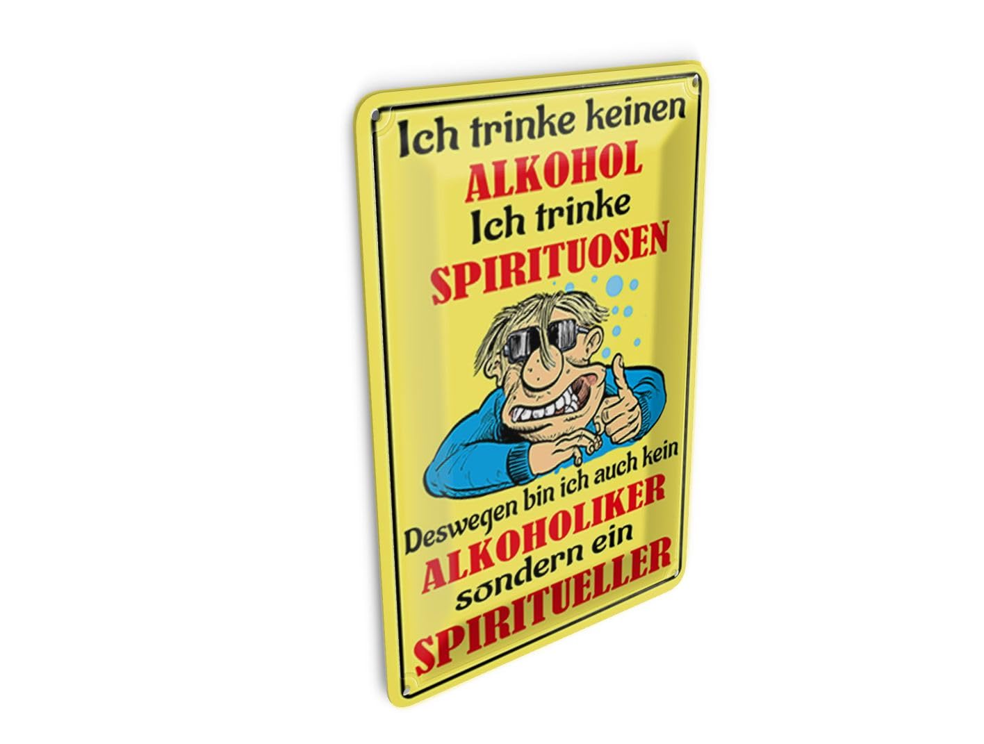 Femer Tin Postcard Saying 10 x 14 cm No Alcohol Drinking Spirits Decorative Sign