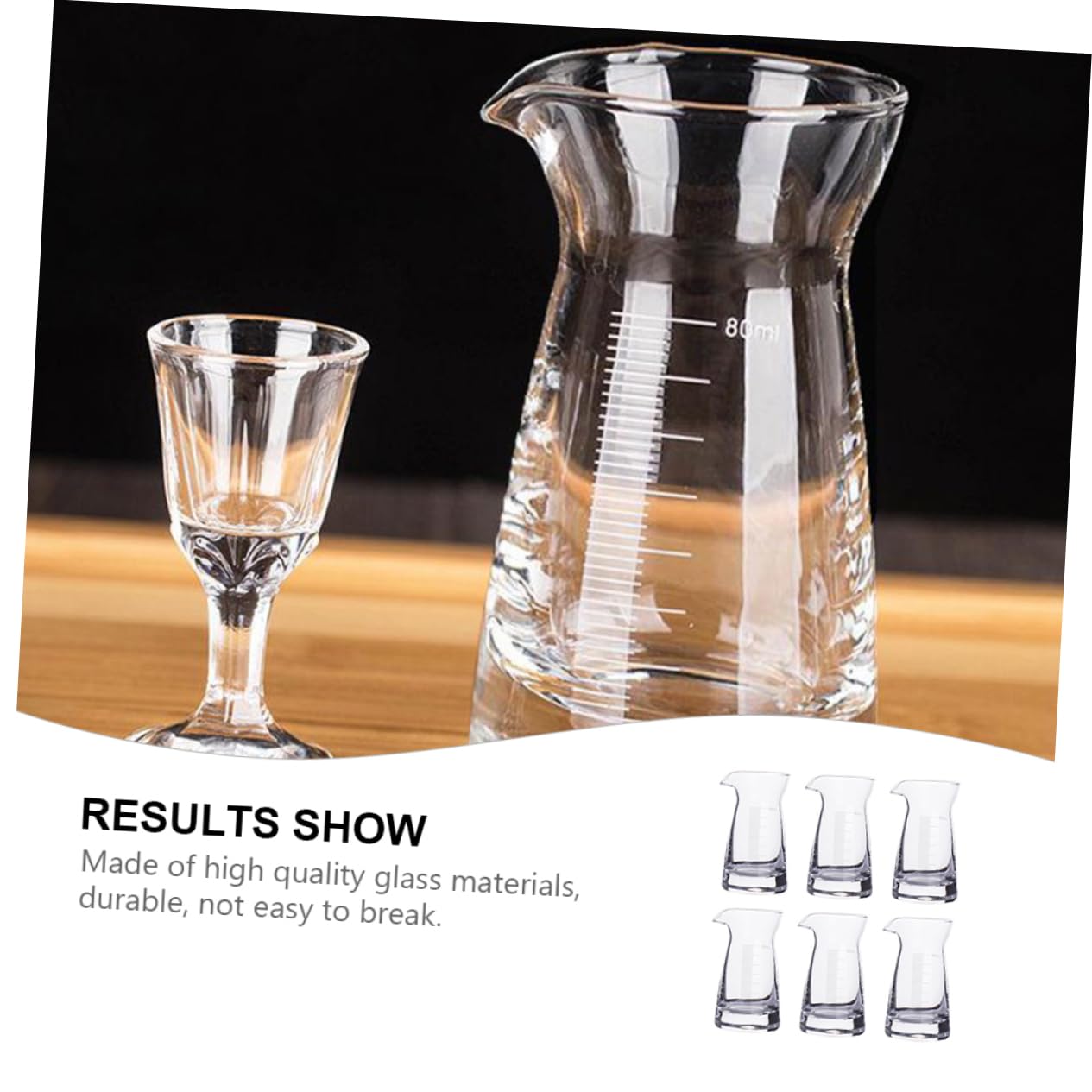 Mipcase 6pièces Tasses à Mesurer Verre Graduation pour Et Boissons Lot de Doseurs pour Bars Et Cuisines