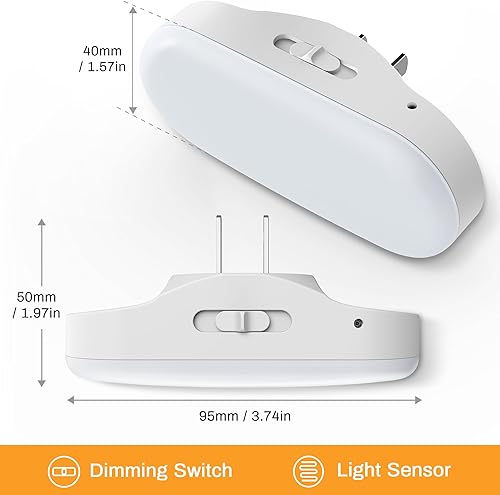 Miniatura 2 de Luz nocturna con patrón de rugby, luces nocturnas enchufables a la pared, luz nocturna de 120 V con sensores de luz, luz nocturna LED de 5000 K para