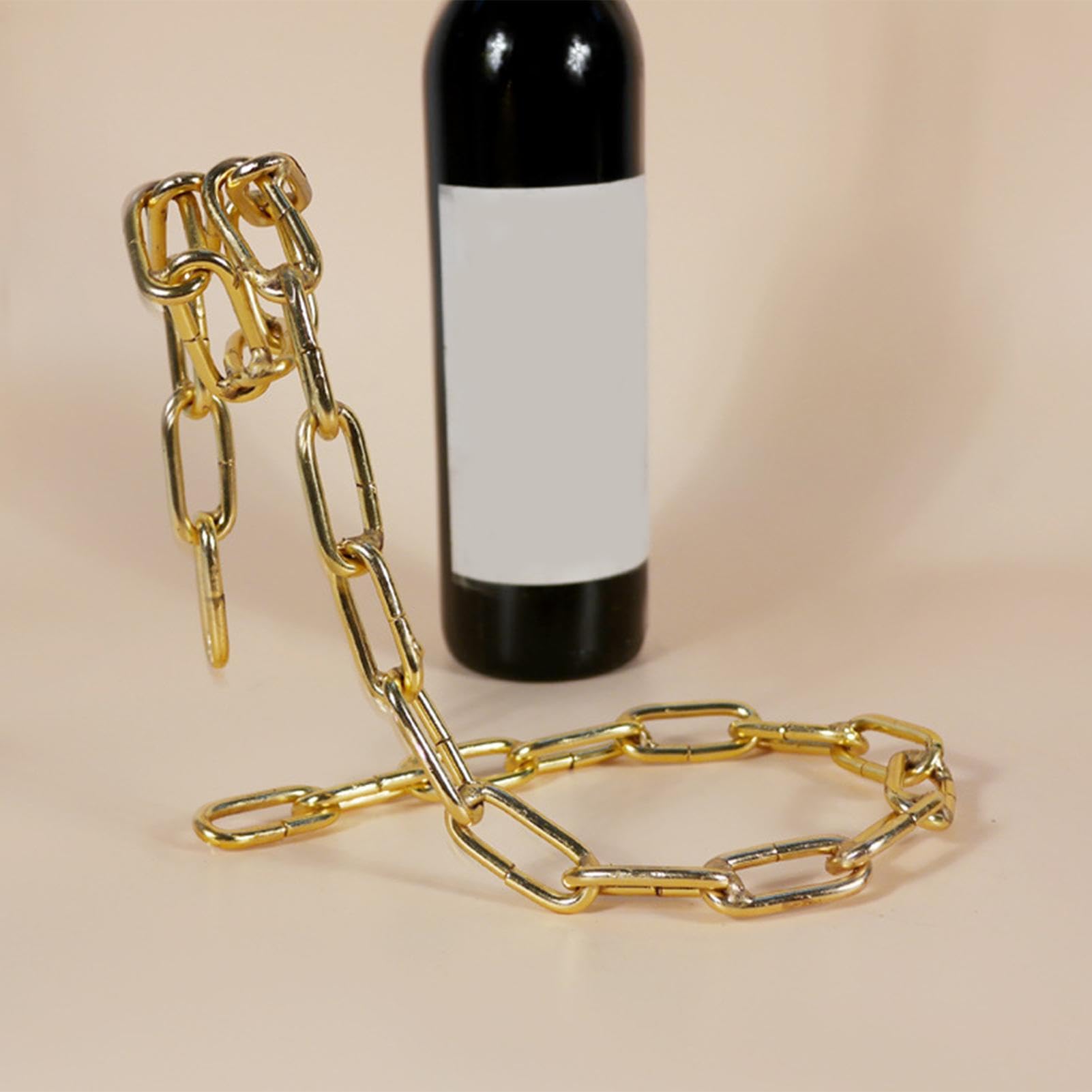 Porte-bouteille Design original avec chaine chomée - La cave