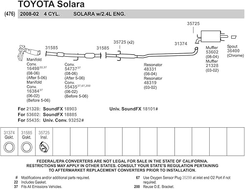 Miniatura 8 de Walker 48331 Resonador de escape de ajuste directo y conjunto de tubería