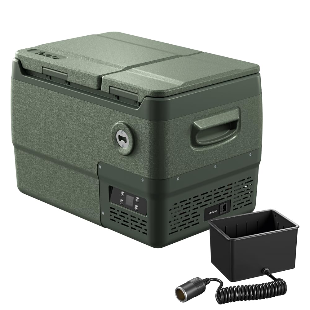 DX30 Pistachio lodówka kompresorowa 30 l – mobilna lodówka i zamrażarka, sterowanie za pomocą aplikacji, Dual-Zone, 12/24 V i 230 V, cicha i energooszczędna, idealna na kemping, do samochodu i na