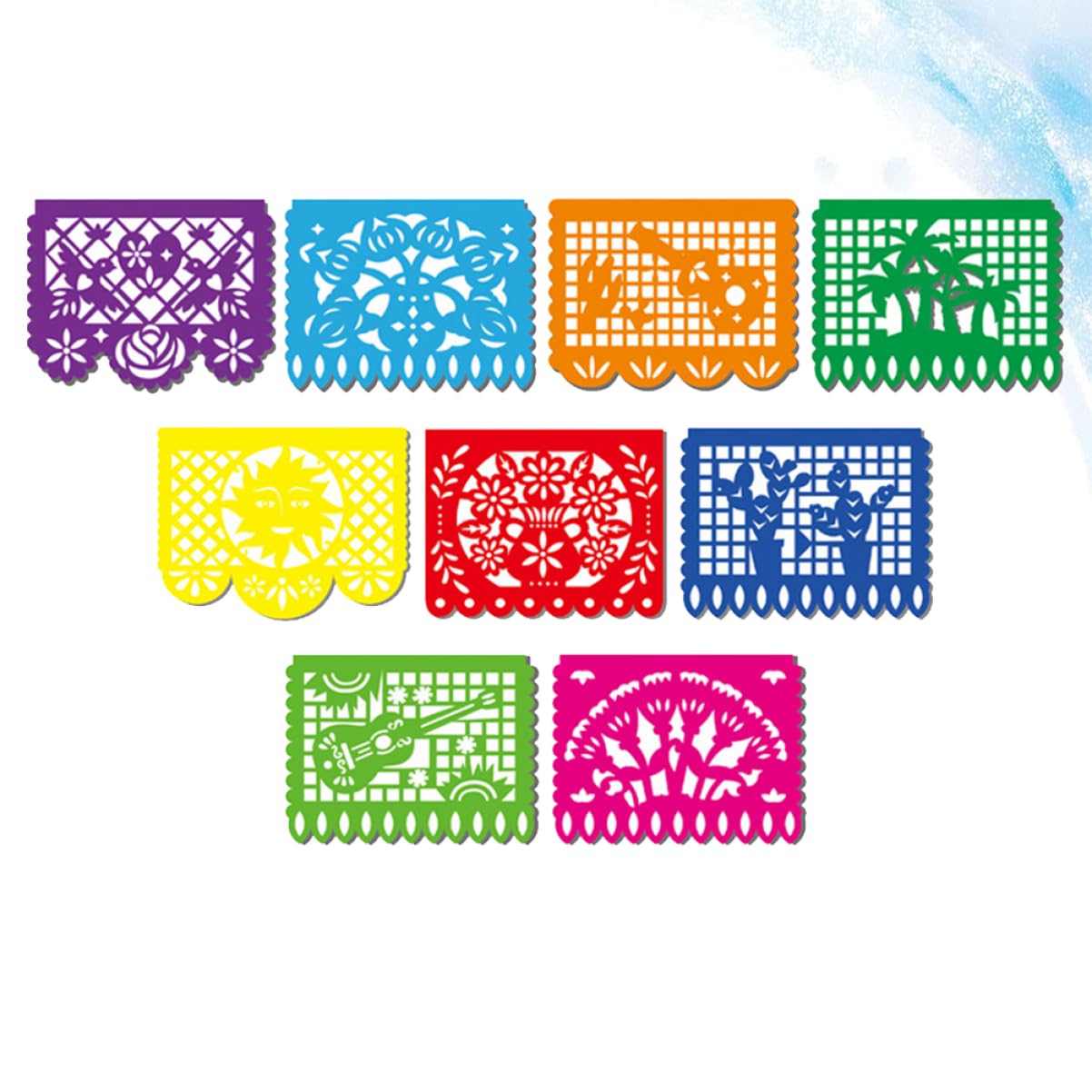 ABOOFAN Decoration 3 Juegos De De De Arte Latte De Fiesta Mexicana Guirnalda Del Día De Los Muertos Banderines De Flores De Papel Mexicano De Fiesta Pancartas