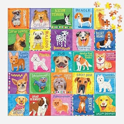 Mudpuppy Pawsome Portraits! 500 Piece Family Jigsaw Puzzle with Colorful and Fun Illustrations of A Variety of Dogs for Children Ages 8 and Up