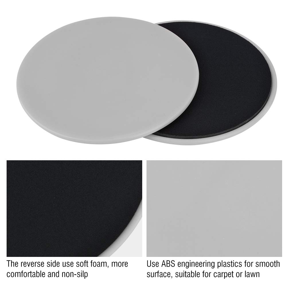 Suwaki rdzenia do ćwiczeń Fitness Gliding Disc Dwustronne ślizgacze rdzenia do ćwiczeń Dyski ślizgowe do treningu całego ciała Treningi brzucha i tułowia 2 szt.(Gray)