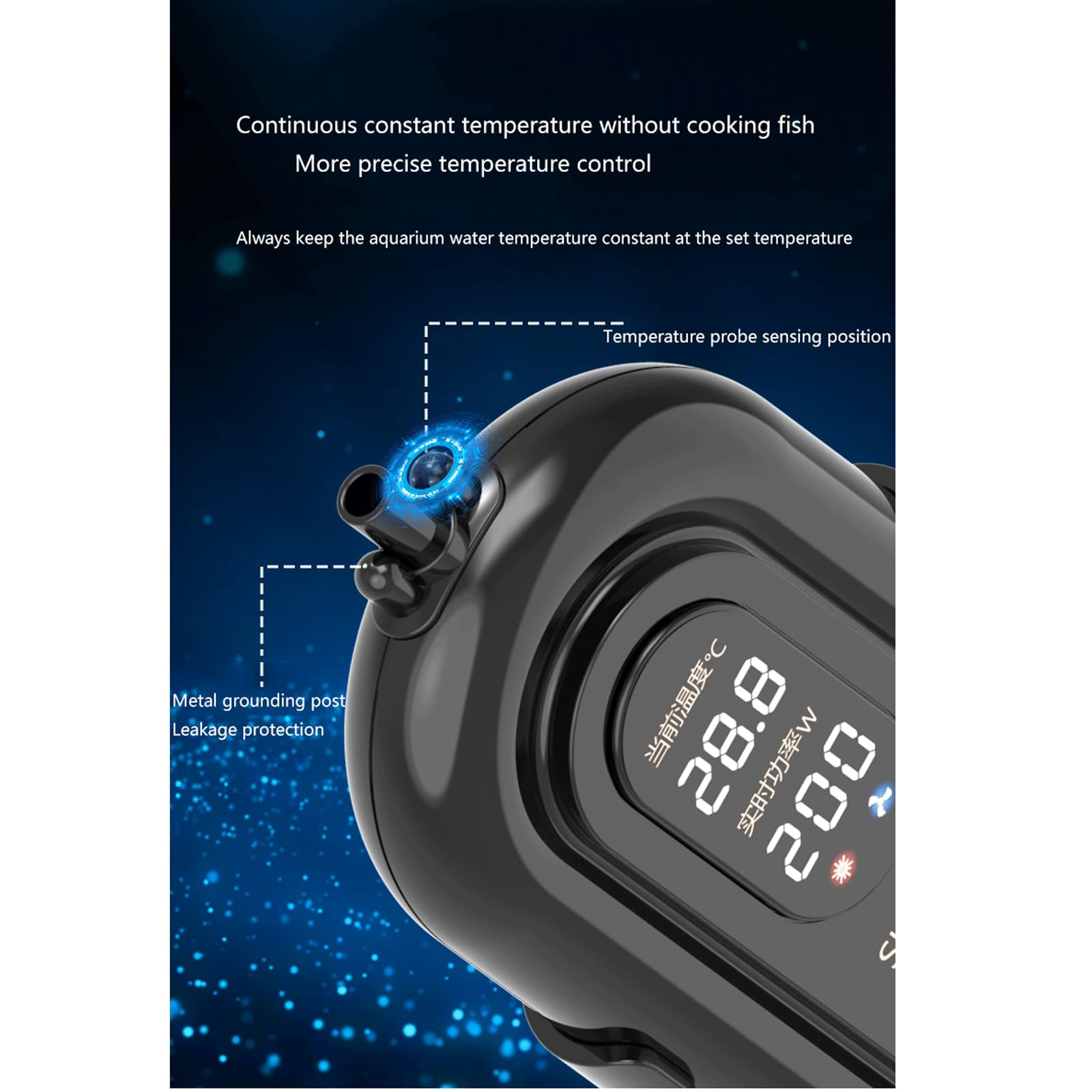 Tige chauffante pour Aquarium, Tige chauffante Automatique à température constante, Chauffage antidéflagrant, 500W (300W)