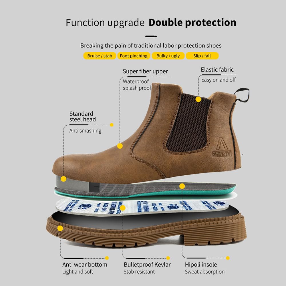 Chaussure de Sécurité Homme S3 Protection Acier Chaussure Travail Embout Bottes Femme Antidérapantes