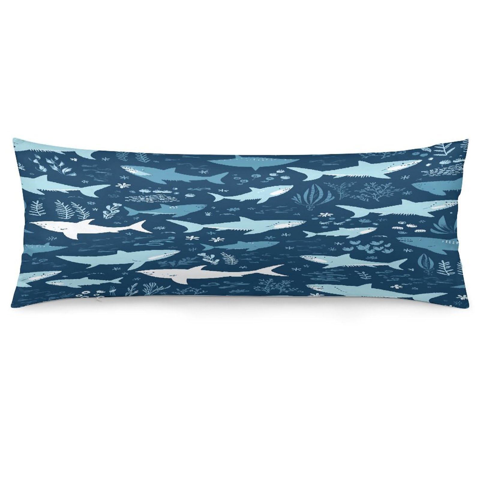 Sharks Throw Pillow Cover Soft Lumbar Pillow Covers with Zipper Breathable Rectangular Cushion Case Polyester Pillow Case Decorative Body Pillow Cover for Couch Bed