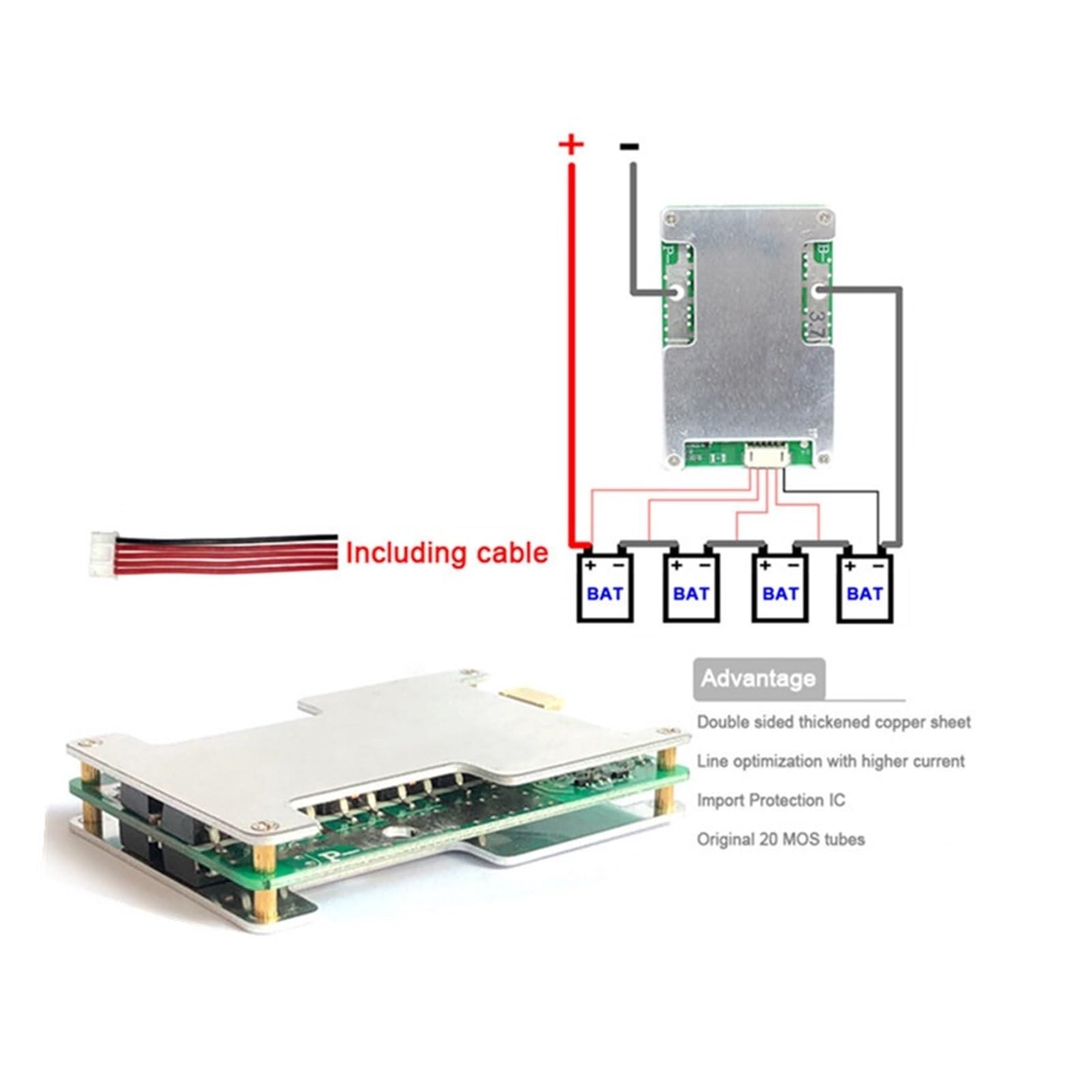 ZIPCOM battery equaliser 12V BMS 3S 4S 120A bms 18650 BMS For Lifepo4/Ternary lithium battery pack Electric bicycle/inverter/Electronic tools BMS 12V (Color : 3S 120A 3.7V Common)