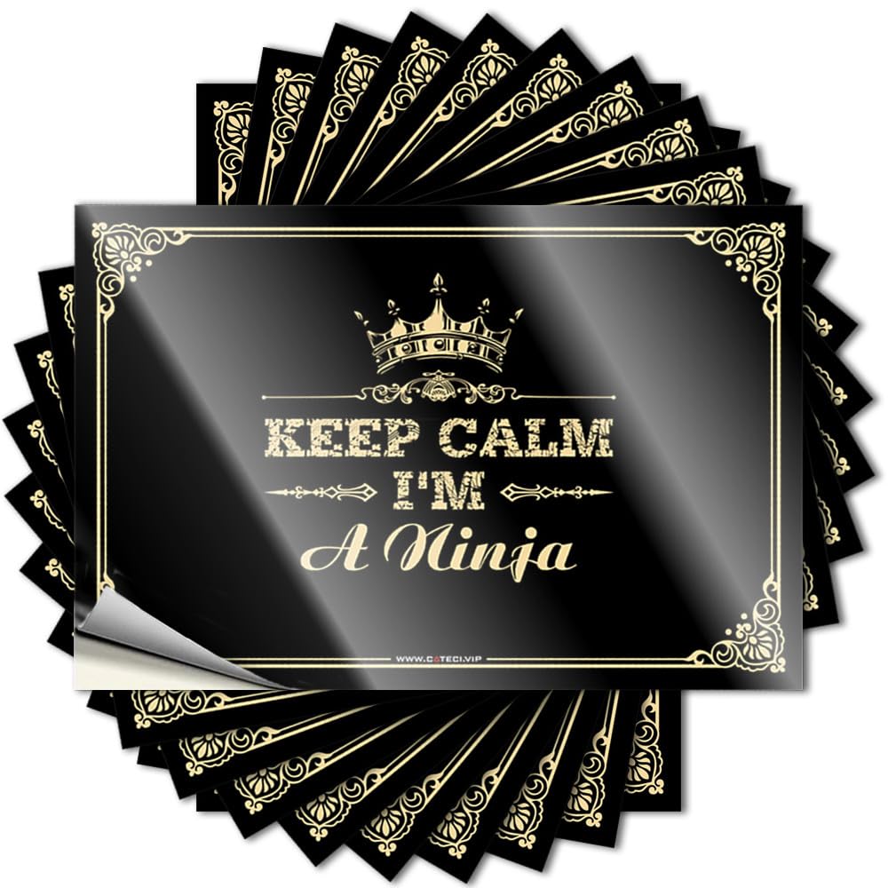 Keep Calm I'm A Ninja Aesthetic Surfing DIY | Glitter Decals Hat Removable Vinyl Sticker Decal(8X12CM)
