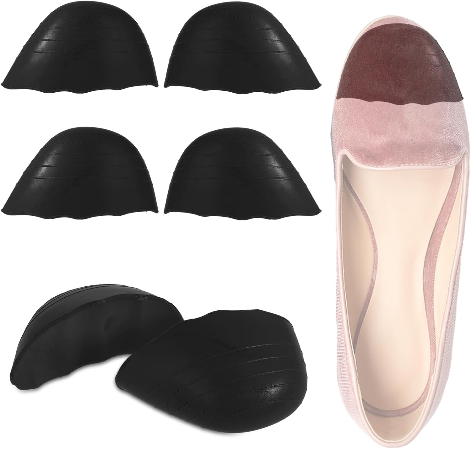 WLLHYF Shoe Filler Inserts for Loose Shoes, 2 Pairs Toe