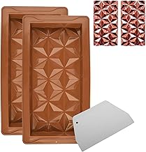 Chocolate Bar Moulds, 2 Pcs Deep Chocolate Moulds, Chocolate Bar Mold for Dubai Chocolate Pistachio Chocolate Bar Baking, Easy Release Chocolate Silicone Moulds for DIY Chocolate Candy Desserts Making