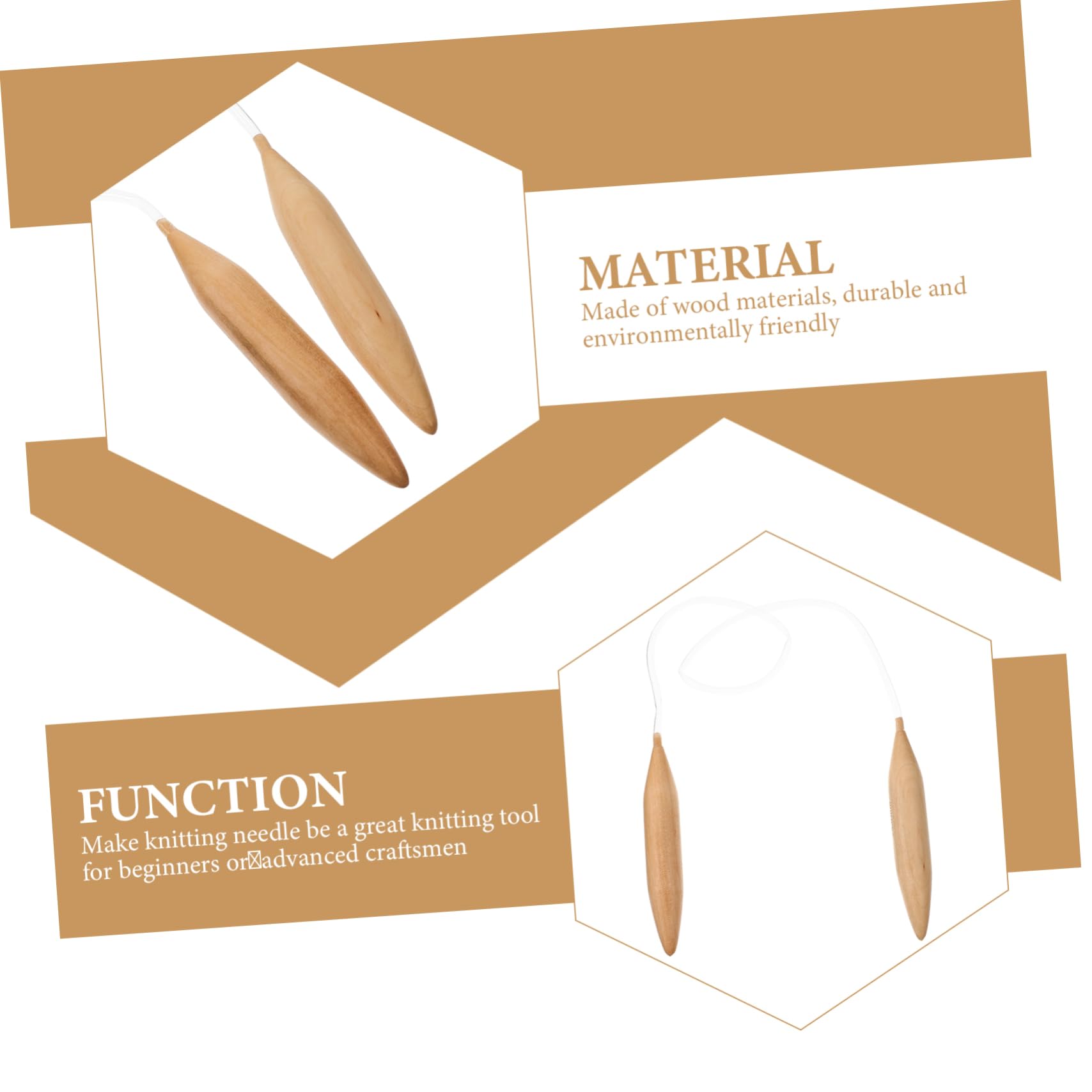 EXCEART 4piezas Agujas De Tejer Circulares De Madera Para Suéteres y Bufandas Herramienta De Manual Para Principiantes y Expertos Proyectos Creativos