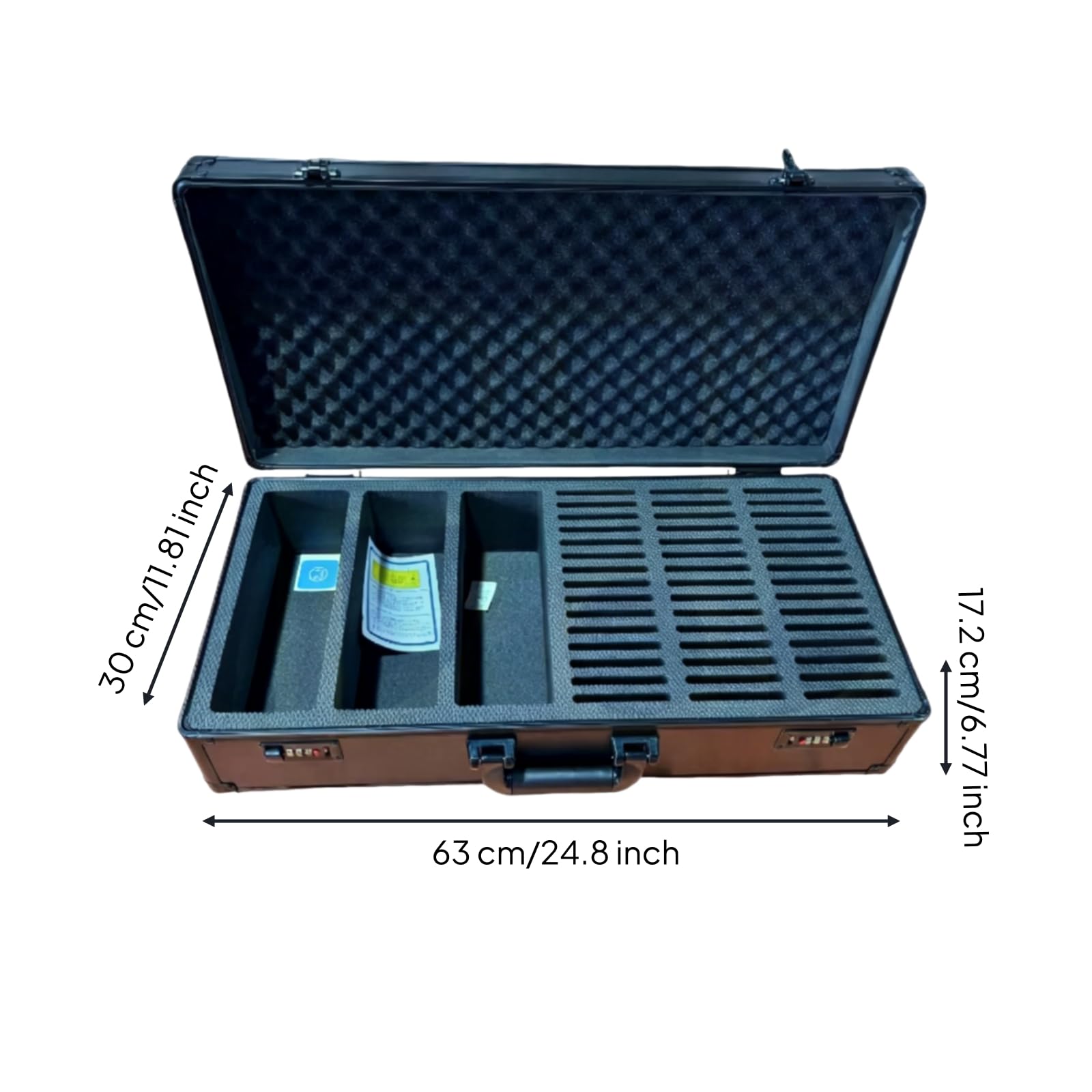 Baoblaze Estuche para Tarjetas Caja de Almacenaje Maletín Expositor con Compartimentos Ordenados Casco Duro Metal y Espuma Adecuado para Coleccionistas Ferias, style to 2