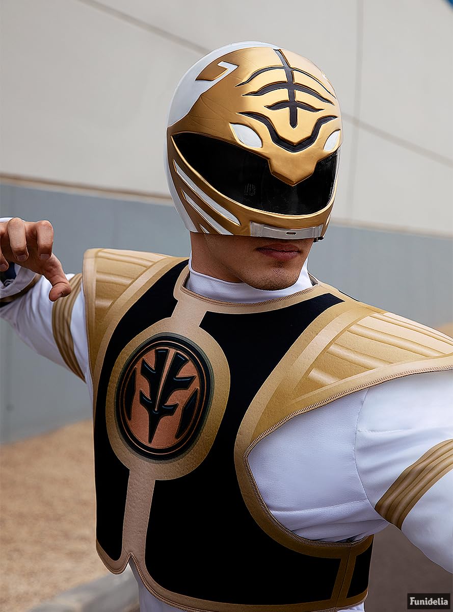 Funidelia Power Ranger Kostüm weiß für Herren, Offizielle Lizenz, Größe L Film und Serien, Superhelden - Verkleidung für Erwachsene für Partys, Karneval und Halloween