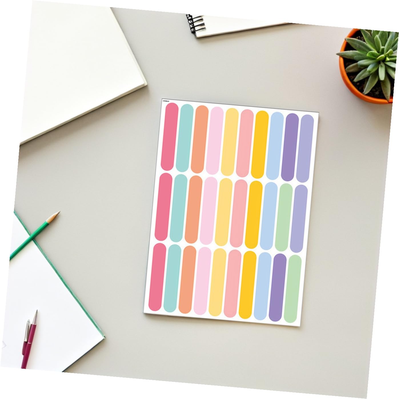 BESTonZON 32 Blätter Wanddeko Wandaufkleber Dekorationen Kinder Wandtattoo Kinderzimmer Kinder Streusel Wandtattoos DIY Regenbogen Wandtattoos Kinderzimmer Dekorative