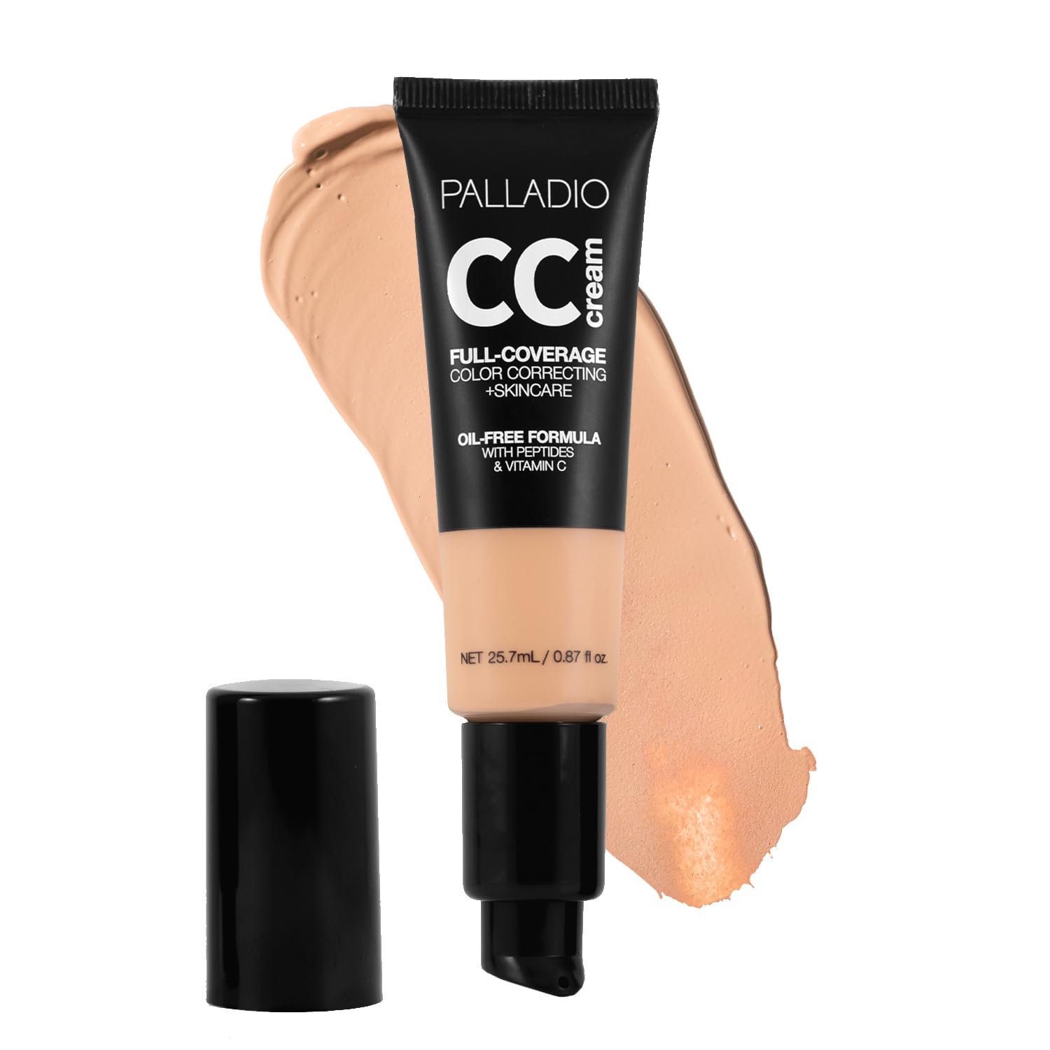 Palladio Full-Coverage Color Correction CC Cream, Oil-Free with Peptides & Vitamin C
